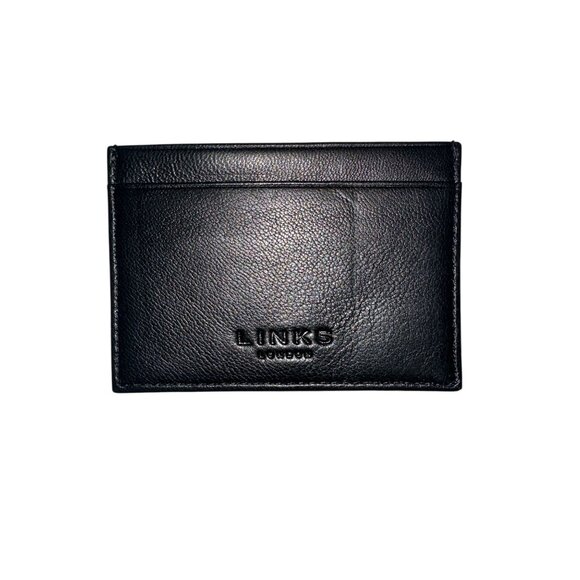 Links of London Mens Black Leather Corporate Card Holder Travel Wallet 4 x 2.75 - Picture 3 of 5